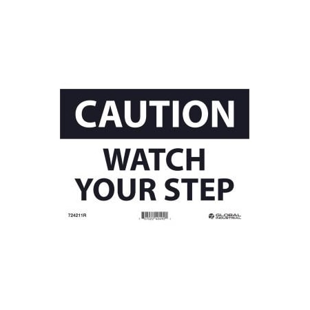 Nmc Caution Watch Your Step 7x10 Rigid Plastic GLOC203R
